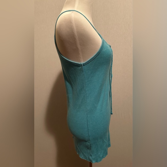 Chaser Lace-Up Front Tank Top Ribbed Tunic Spaghetti Traps NEW NWT Size Large - Picture 3 of 8